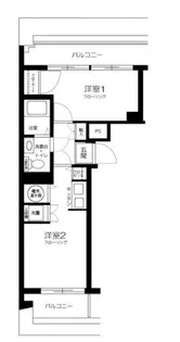 ハイツ新富町【6階】の間取り