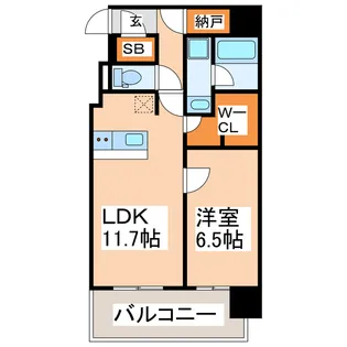 RJRプレシア熊本駅前【7階】の間取り