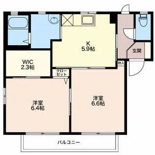 ディアスかすみA【1階】の間取り