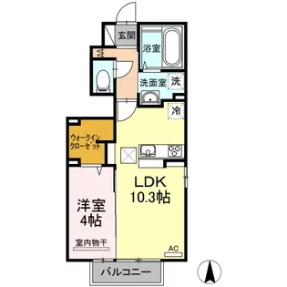 シャルール【1階】の間取り