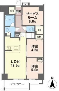 ツインズ国立II【8階】の間取り