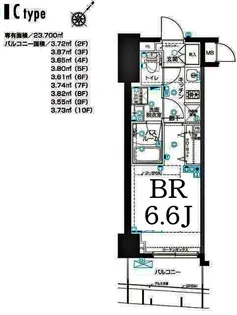 ZOOM横浜関内【9階】の間取り
