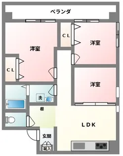 メゾンなかほど【4階】の間取り