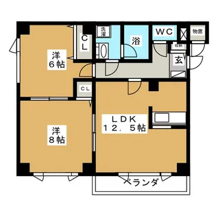 パークハイツ612【2階】の間取り