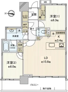 幕張ベイパーククロスタワー&レジデンス【26階】の間取り