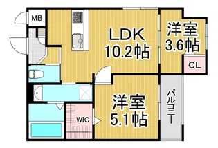 グラシアスコート武庫之荘【2階】の間取り