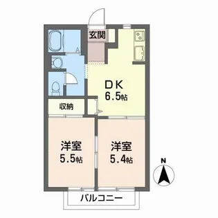 ドミール向山A【2階】の間取り