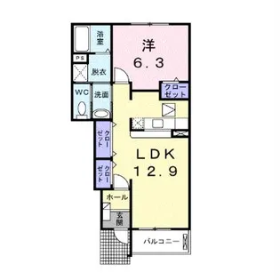 メリーグレース【1階】の間取り
