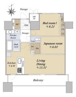 ザ・ライオンズミッドキャピタルタワー【19階】の間取り