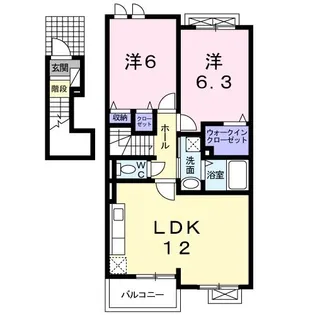 カーサ フェリーチェ A【2階】の間取り