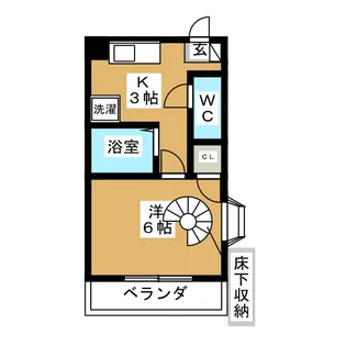 ルネスセンチュリー拝島【1階】の間取り
