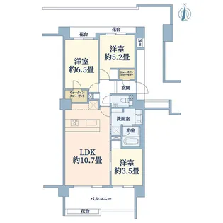 アトラス調布 杜の棟【1階】の間取り