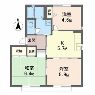 グランソレイユC【1階】の間取り
