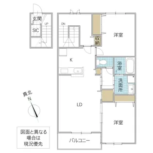 仮称)Novガーデンハウス谷田部 F棟【2階】の間取り