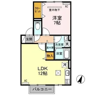 インペリアルコートB【1階】の間取り