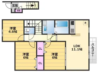シャインメゾン2番館【2階】の間取り
