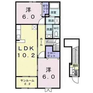 パークサイド カレート C【2階】の間取り