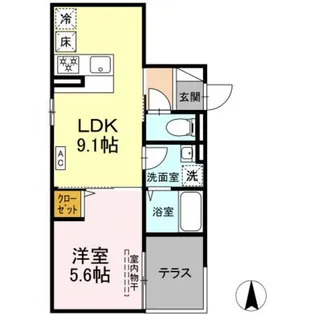 MilleFoglie uno(ミレフォリエ ウノ)【1階】の間取り