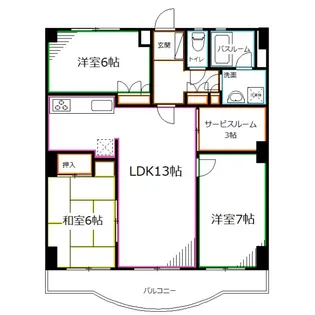 サンクレール小平B棟【3階】の間取り