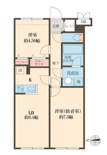 LIBERTE沼袋【2階】の間取り