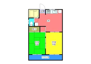サンハイツ六実【1階】の間取り