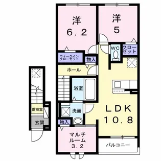 アンソレイユもみじ山【2階】の間取り