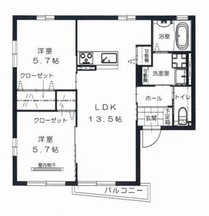 グレンディール祇園【1階】の間取り