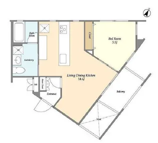 クオーレ中目黒【4階】の間取り