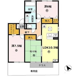 サンステージ海浜 A棟【1階】の間取り
