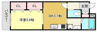プロパティー高井田【2階】の間取り