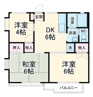コモディータ新川崎【2階】の間取り