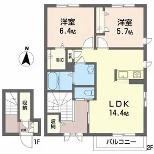 カーザボニータA【2階】の間取り