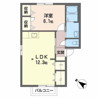 アンジュウ デヤ B棟【2階】の間取り