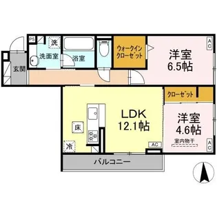 D-crinum川島田【1階】の間取り