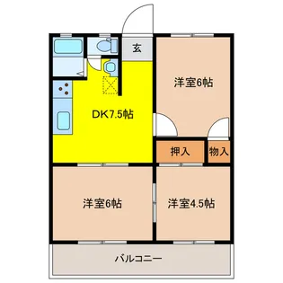 コンフレール赤松台【1階】の間取り