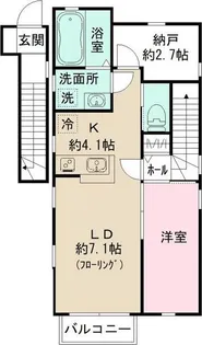 Duo 南台 A【2階】の間取り