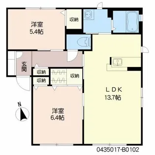 ルミエール桜坂 B棟【1階】の間取り