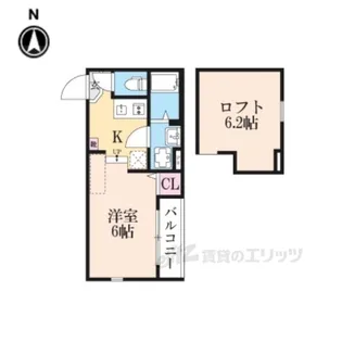 ハーモニーテラス深草大亀谷万帖敷町【2階】の間取り