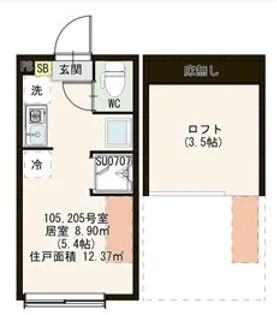 シティガーデン富士見台【1階】の間取り