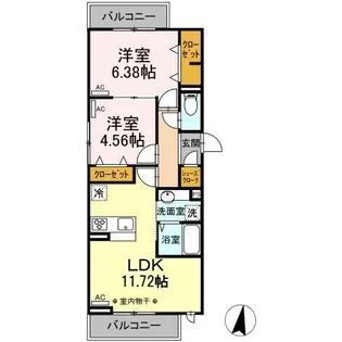 セレスティア船橋【2階】の間取り