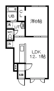 ソレイユB【1階】の間取り