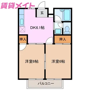 シティハイツ日野【2階】の間取り