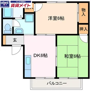 ヤマハハイツ白子I【2階】の間取り