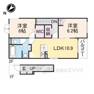 カームブリーズ木津川【2階】の間取り