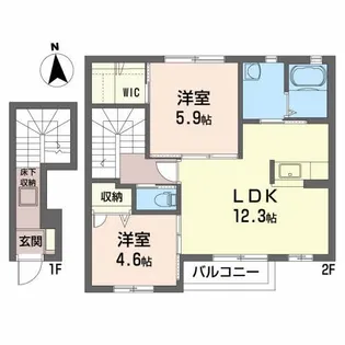 CASA Mai 虹【2階】の間取り