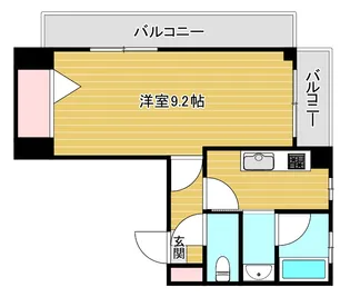 パラッツオ新町【9階】の間取り