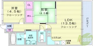 エルパーク浮島【3階】の間取り