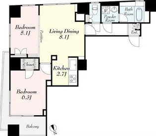 ARIA SERENA SHIROKANE【14階】の間取り