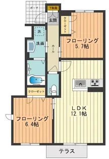 フォレスタ三昭E【1階】の間取り
