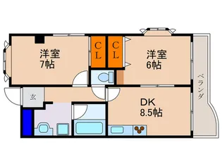 ノーブル桂【1階】の間取り
